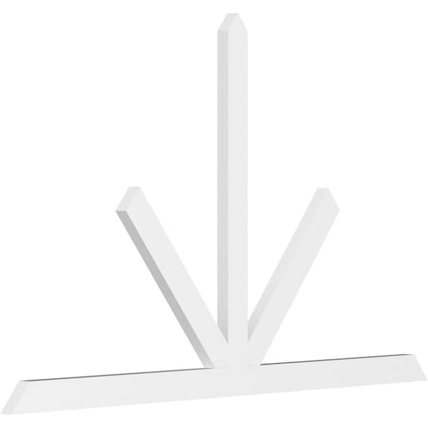 Ekena Millwork Saratoga Architectural Grade PVC Gable Bracket, 84"W x 52 1/2"H x 2"D x 4"F, 15/12 Pitch GBP084X53X0204SAR00 - main